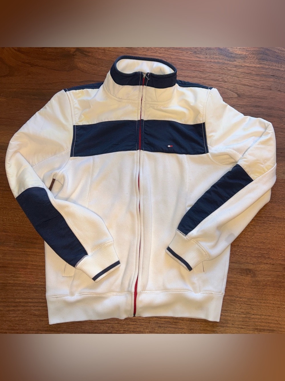 Tommy Hilfiger Zip Up Boating Jacket Women's Size XS Unisex White Blue Red